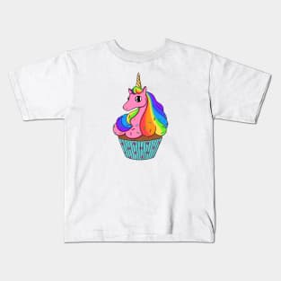 Rainbow Cupcake Unicorn Kids T-Shirt